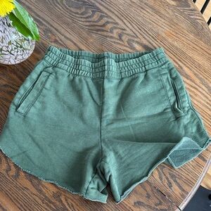 Aerie Forest Green high waist sweatpants Shorts women’s small